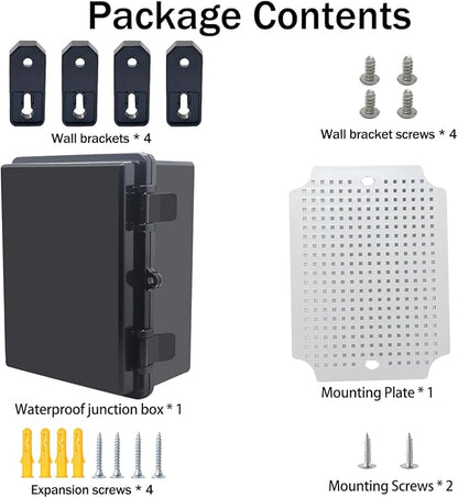Junction Box, Hinged Black Cover IP67 Waterproof ABS Project Box - Image 7