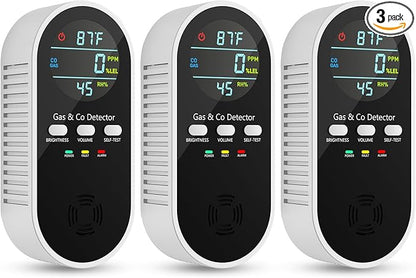 5-in-1 Carbon Monoxide Detectors, Natural Gas Leak Detector, Plug-in & Battery by VilfeLLC