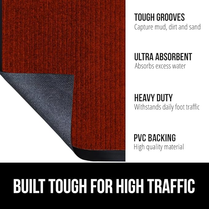 GORILLA GRIP Waterproof Traffic Guard Door Mat, 2 Pack Heavy Duty Entryway Mats - Image 2