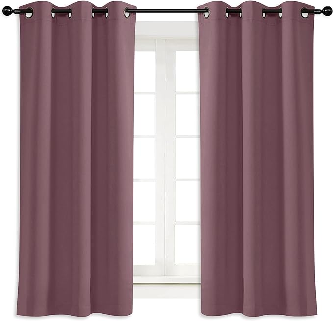 NICETOWN Kitchen Blackout Window Curtain Panel, Dry Rose, 1 Panel, 42 by 63 by NICETOWN