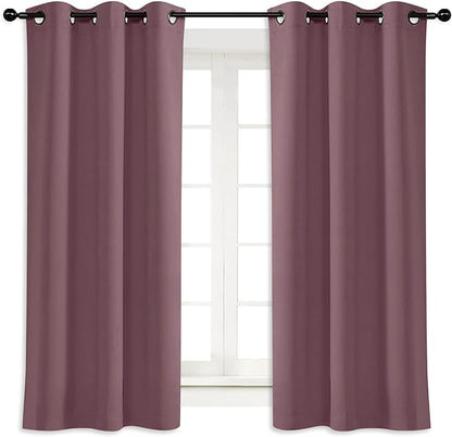 NICETOWN Kitchen Blackout Window Curtain Panel, Dry Rose, 1 Panel, 42 by 63 by NICETOWN