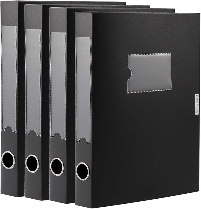 A4 Storage File Boxes Archives Cases, Foldable Plastic File Folder, Thickened by HUA+JIE