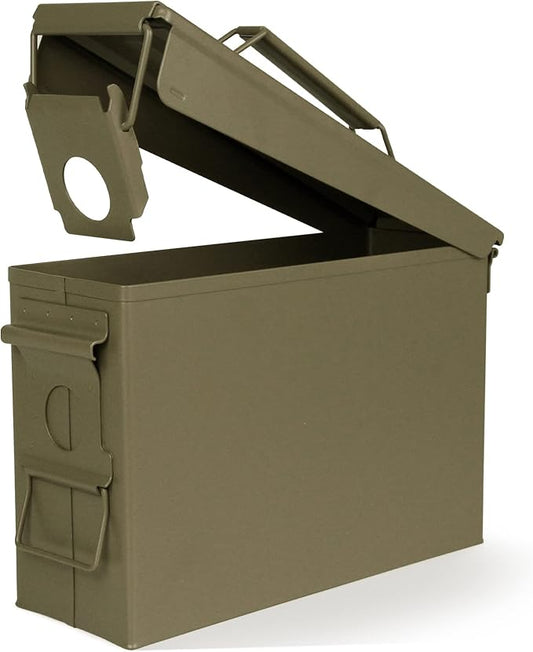 GUGULUZA Metal Ammo Can 30/50 Cal, Lockable Bullet Storage Case, Waterproof & by GUGULUZA