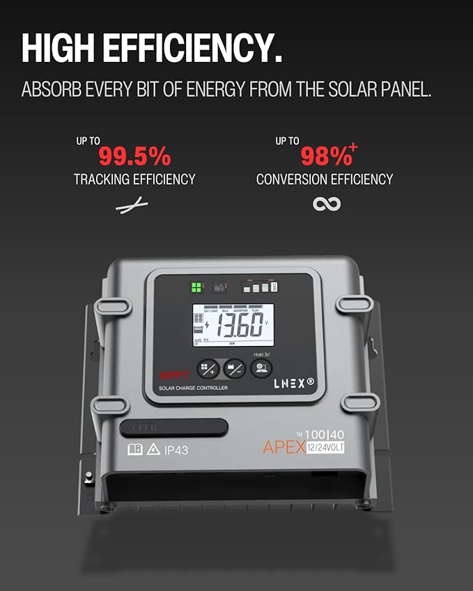 MPPT Solar Charge Controller 40A, 12V 24V Solar Panel Regulator - Image 2