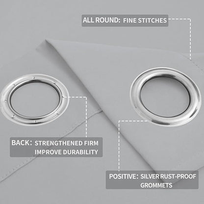Easy-Going Blackout Curtains for Bedroom, Solid Thermal Insulated Grommet and - Image 4
