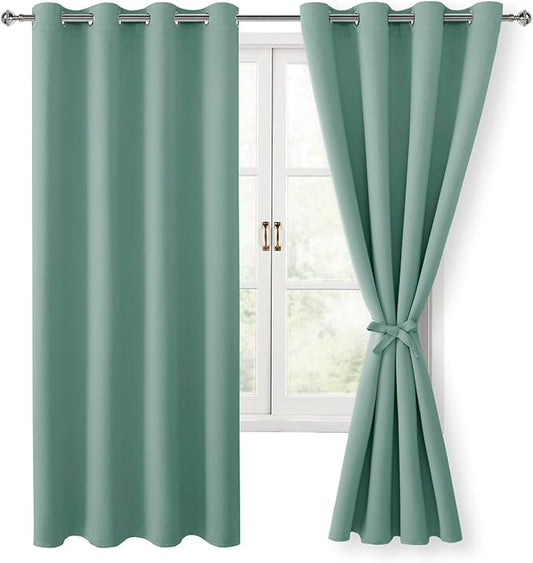 Hiasan Blackout Curtains for Bedroom, 52 x 63 Inches Length by Hiasan