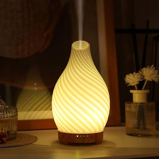 Art Glass Essential Oil Diffuser - 160ml Ultrasonic Cool Mist Scent Aroma by inrorans