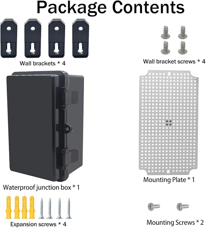 Junction Box, Hinged Black Cover IP67 Waterproof ABS Project Box - Image 6