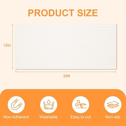 FEXIA Shelf Liner 12 Inch x 20 FT Clear Non Slip Waterproof Cabinet and Drawer - Image 2