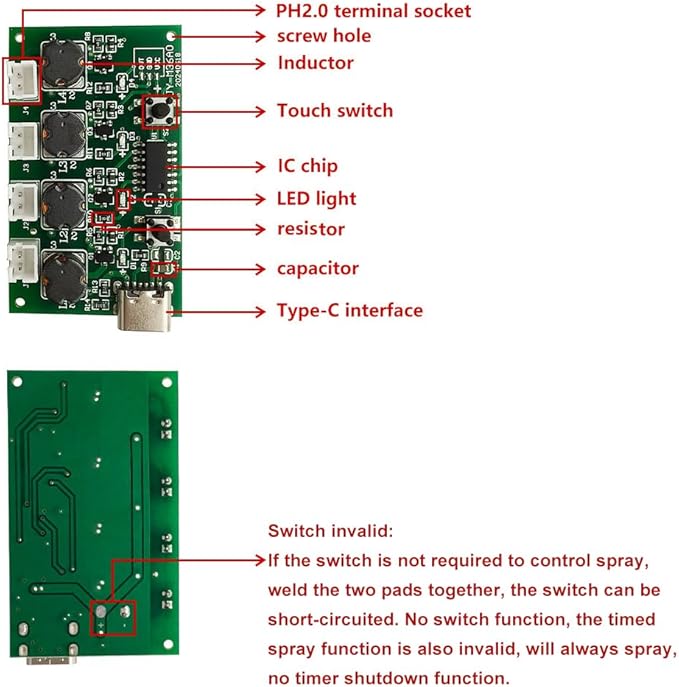 1 in 4 DC5V Humidifieration Atomization Disc Kit Type-C Interface Humidifier - Image 3