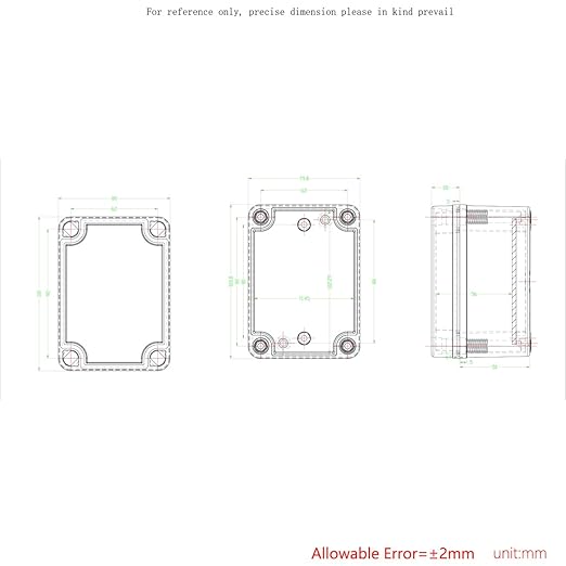 Junction Box, IP67 Waterproof ABS Black Project Box Clear Cover - Image 6