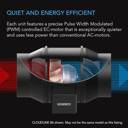 AC Infinity CLOUDLINE A8, Quiet 8" Inline Duct Fan - Image 4