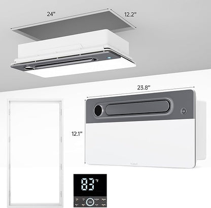 Bathroom Fan with Light and 1900W Heater, 180 CFM Ventilation, Remote Control - Image 7