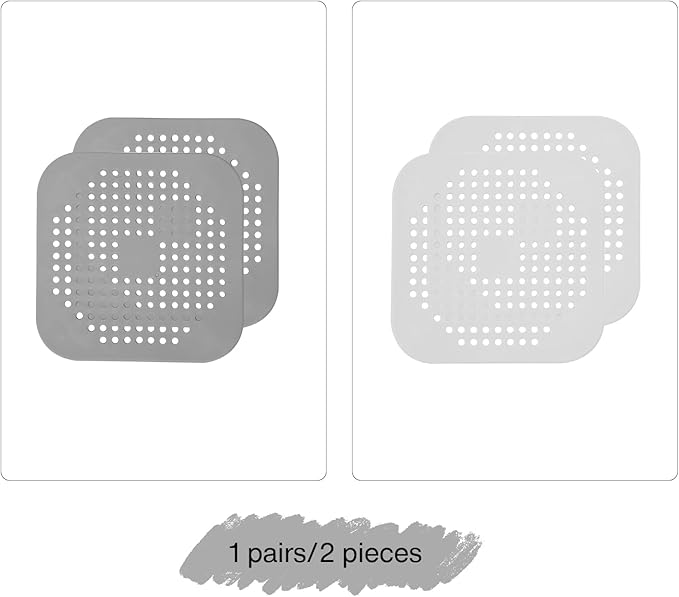 2 Pack Drain Hair Catcher Silicone Bathroom Accessories Square Drain Cover - Image 6
