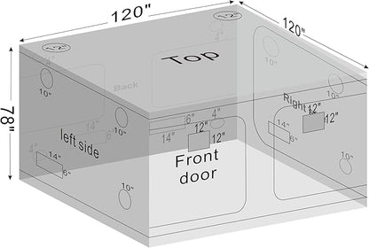 Grow Tent 120"x120"x78" Grow Tents Plant Tent 600D Mylar Reflective Grow Tent - Image 8