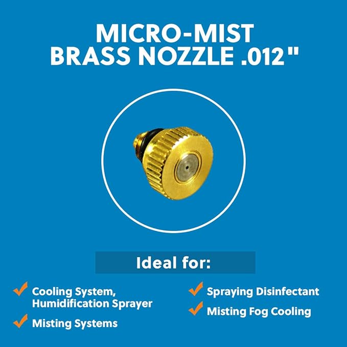 Micro-Mist Nozzle- Garden & Patio Misting System, Cooling Brass Nozzles - Image 5