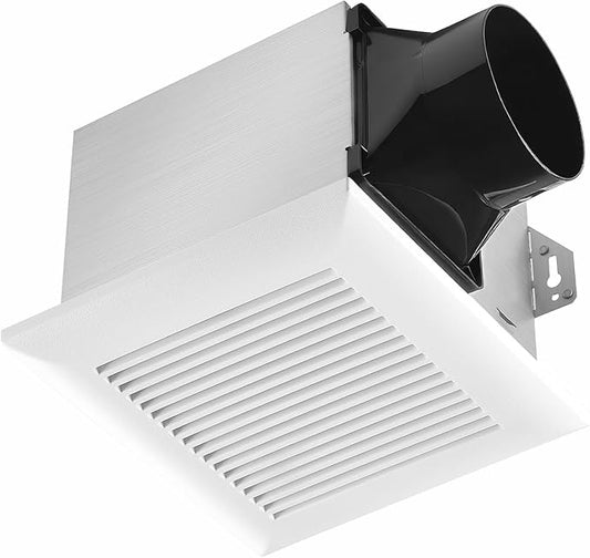 Tech Drive Bathroom Exhaust Fan 90 CFM, 1.2 Sone, 4-Inch Duct, No Attic Access by TechDrive