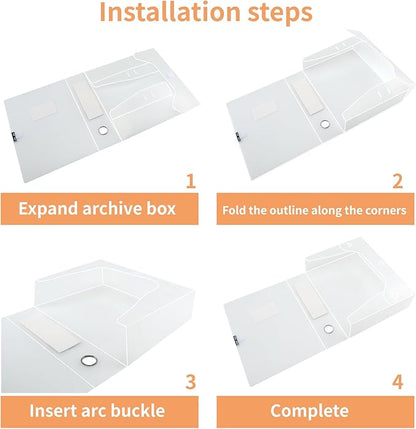 HUA JIE A4 Storage File Boxes Plastic Archives Cases - Image 4