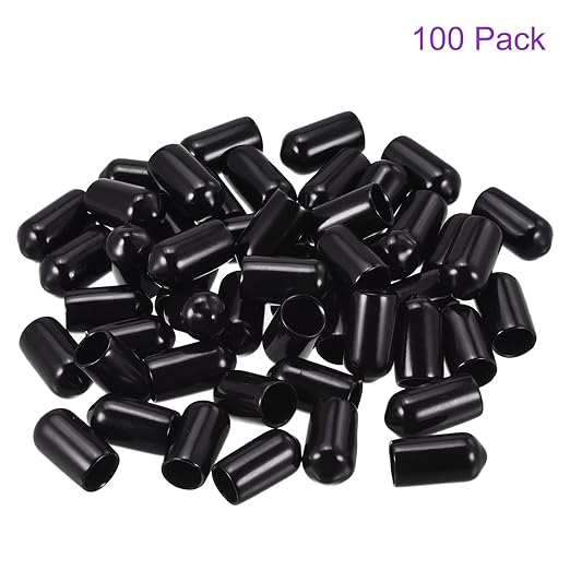 DMiotech 100 Pack 7.5mm ID Black Screw Thread Protectors Rubber End Caps Bolt - Image 6
