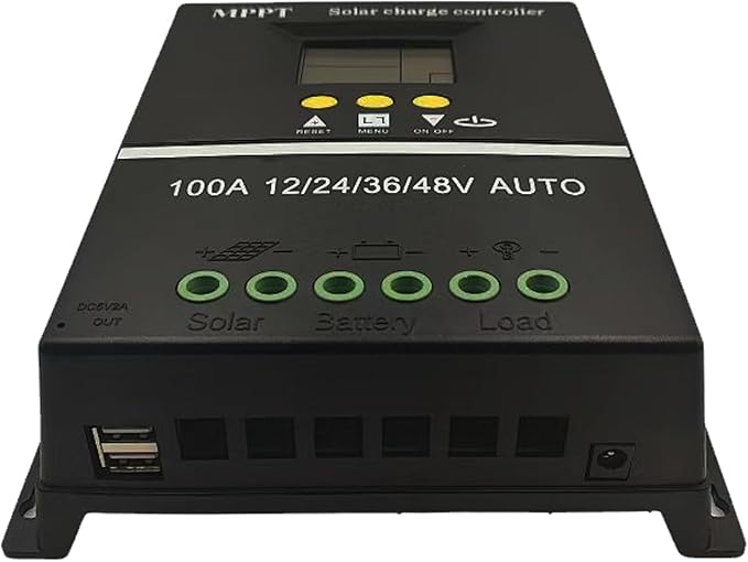 100A MPPT Solar Charge Controller, 12/24/36/48V, LCD Display, Dual USB - Image 4