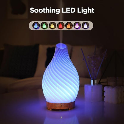 Art Glass Essential Oil Diffuser - 160ml Ultrasonic Cool Mist Scent Aroma - Image 2