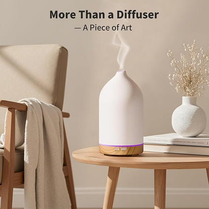 URPOWER 120ML Ceramic Essential Oil Diffuser Ultrasonic Aromatherapy Diffuser - Image 5