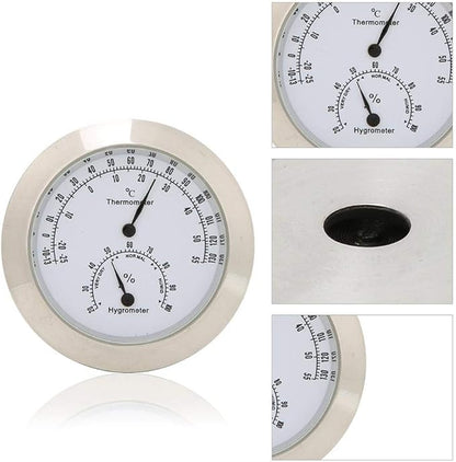 Tbest Guitar Analog Hygrometer, Round Alloy Digital Thermometer Hygrometer - Image 6