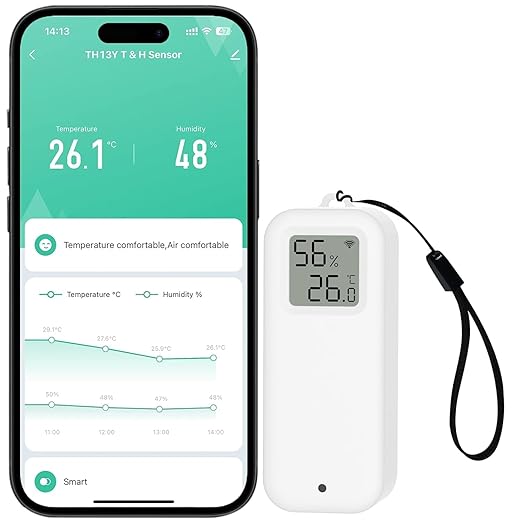 PHOVOLT WLAN Thermometer Hygrometer Sensor, Wireless Smart Temperature and by PHOVOLT