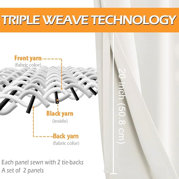 Hiasan Blackout Curtains for Bedroom, Thermal Insulated & Energy Saving Window - Image 4