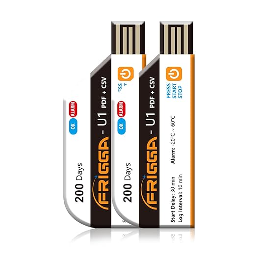 Frigga 2 Pack Temperature Data Logger Single Use Temperature Recorder 28800 by Frigga
