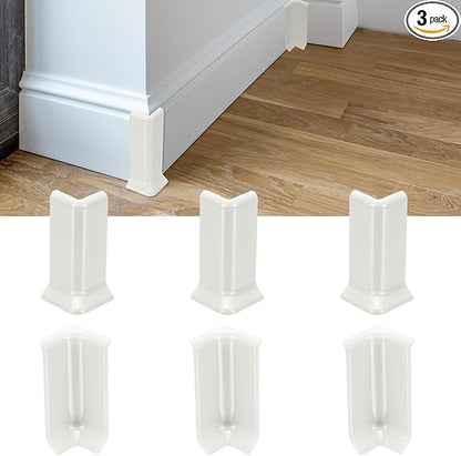 uxcell Self Adhesive Baseboard Corner Blocks, 3.23 Inch Wall Edge Corner by uxcell