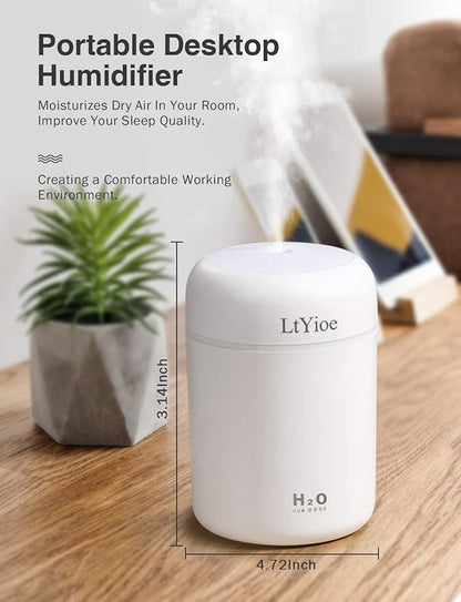 Colorful Cool Mini Humidifier, USB Personal Desktop Humidifier - Image 2