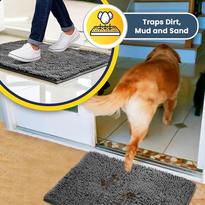 Muddy Mat® Pack of 3 Highly Absorbent Microfiber Dog Door Mat and Pet Rug - Image 3
