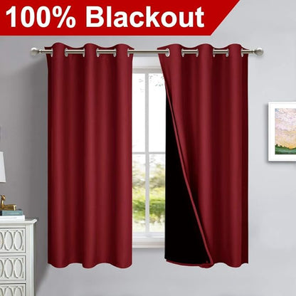 NICETOWN 100% Blackout Short Curtains - Image 2