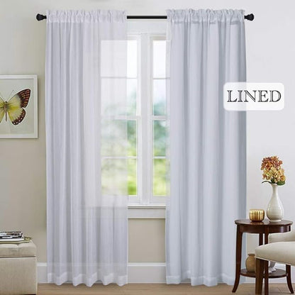 NICETOWN White Curtain Liner Panels - Image 4