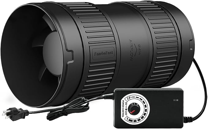 4 Inch Inline Duct Fan 130CFM Airflow by FanGoFast