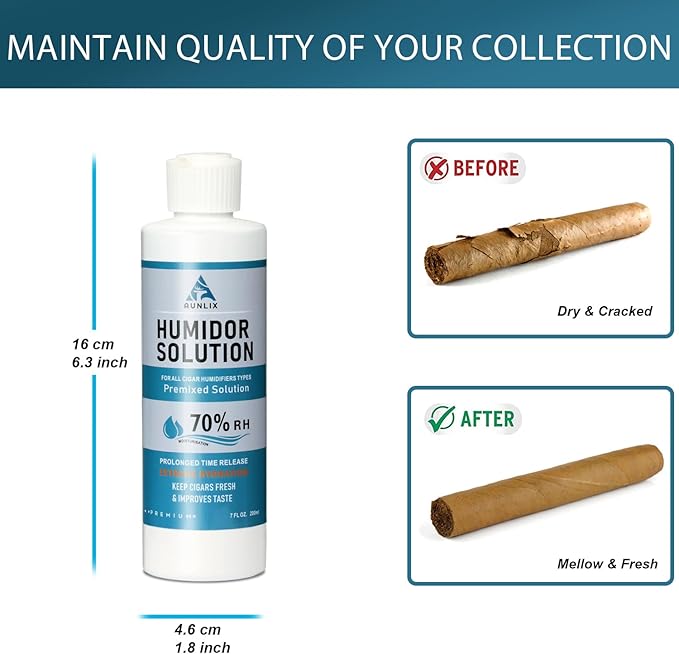Humidor Cigar Humidifier, Cigars Humidor Solutions Kit, 3-Way Humidification - Image 4