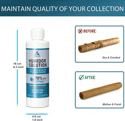 Humidor Cigar Humidifier, Cigars Humidor Solutions Kit, 3-Way Humidification - Image 4