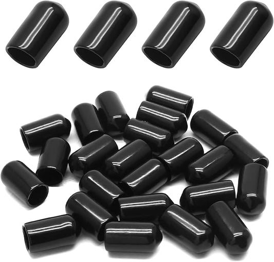 24 Pcs Round Rubber End Caps, 5/16" ID Vinyl Flexible Screw Thread Protectors by Bonsicoky