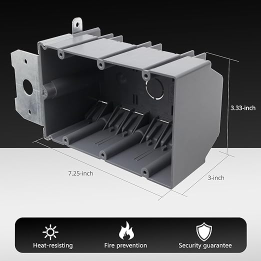 MAKERELE 3 Gang Adjustable Electrical Outlet Box Plastic, 49 Cubic Inch - Image 3