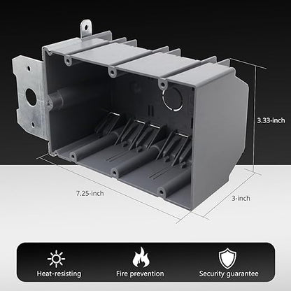 MAKERELE 49 Cubic Inch Adjustable Electrical Outlet Box, 3 Gang Adjustable - Image 3