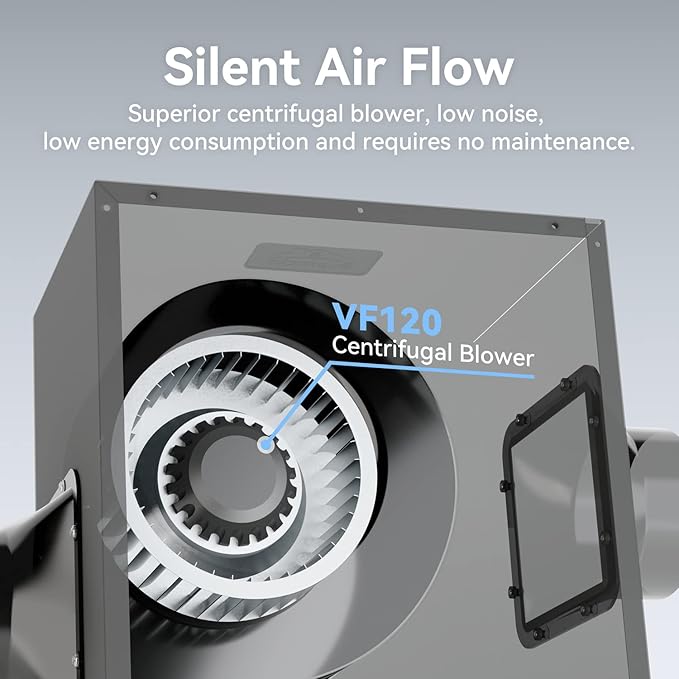 170CFM Ultra Quiet Bathroom Exhaust Fan, Remote Mount In Line Fan VF120 - Image 7
