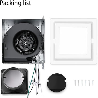 Bathroom Exhaust Fan with Light 110 CFM Quiet 6500K 800LM Household Ventilation - Image 7