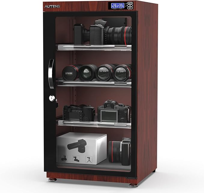 AUTENS 105L Dehumidifying Dry Cabinet Box, Wood grain Design Digital Control by AUTENS