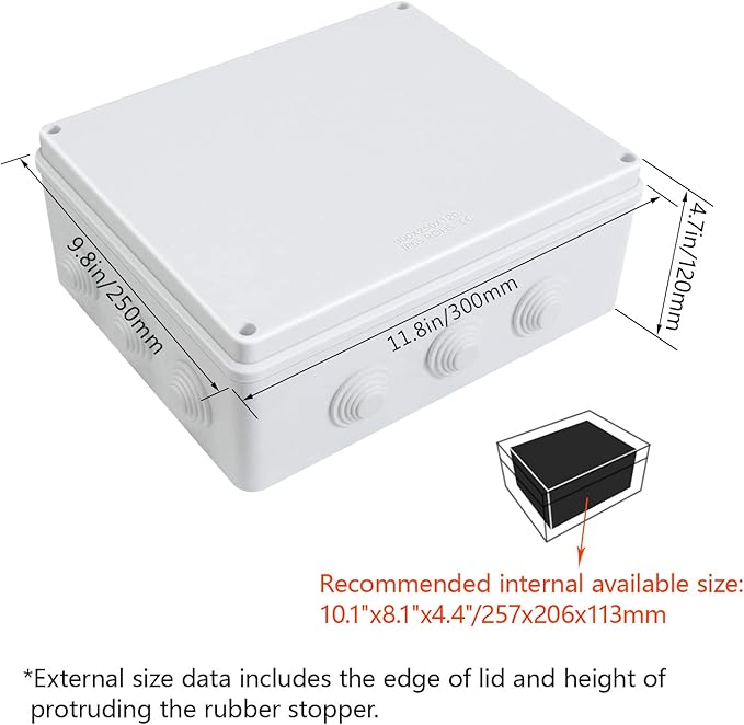 LeMotech ABS Plastic Dustproof Waterproof IP65 Junction Box Universal - Image 2