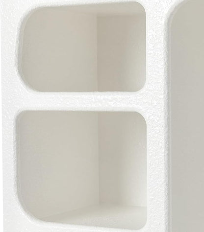 5-Compartment White Arched Floating Cabinet, Modern Geometric MDF Wall-Mount - Image 9