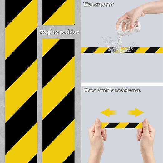 Hazard Tape 2 Inch x 108 Feet Black & Yellow Ultra-Adhesive Hazard Warning - Image 5
