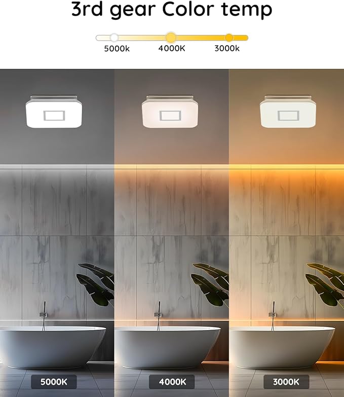 Fitop Bathroom Fan with Light，110CFM 1.0 Sones 1200lm LED Light - Image 5