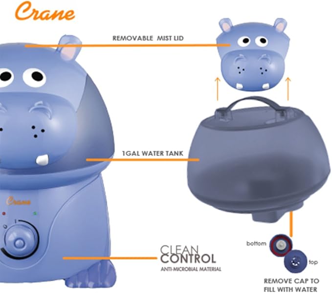 Crane Animal Humidifier for Kids Bedroom, 1 Gal. Cool Mist Humidifier - Image 5