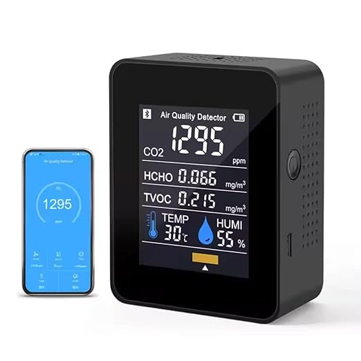 Air Quality Test Kit Monitor, Real Time Smart Colorful Display Clear by EIMSOAH